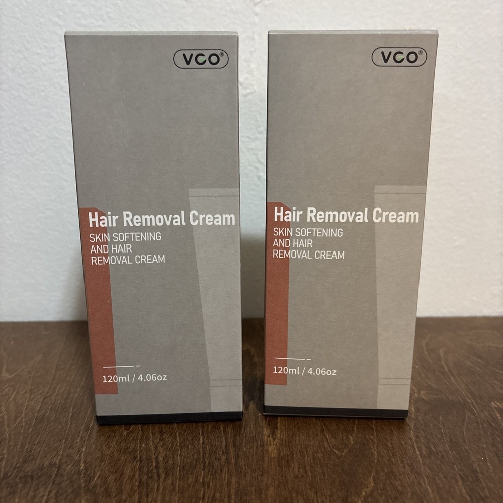 Lot of 2 VGO Hair Removal Cream Skin Softening 4.06 oz exp: 04/2027